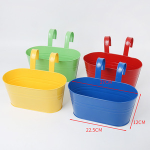 Vaso da Fiori Ovale Rimovibile <span class=keywords><strong>in</strong></span> <span class=keywords><strong>Ferro</strong></span> <span class=keywords><strong>Battuto</strong></span> per Interni ed Esterni, Vaso <span class=keywords><strong>in</strong></span> Metallo per Recinzioni da Giardino - Product Image 6