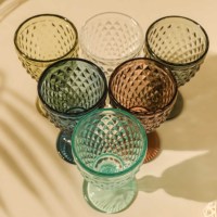 Vente chaude élégant rétro Highball verre en gros pour le vin pour le champagne ou les boissons alcoolisées élégant Design coloré