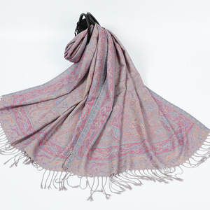 Individueller Polyester Baumwolle Damen-Shawsl-Schal Blumendruck-Schals klassische Paisley-Ausschnitt-Wandung Damen-Schal Hijab mit Schal - Product Image 3