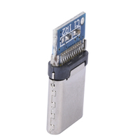 Conector Tipo C Macho de 4 Pines con PCB Integrado, Resistencia de 56K y Condensador de 10nF, Carga Estable y Transferencia de Datos
