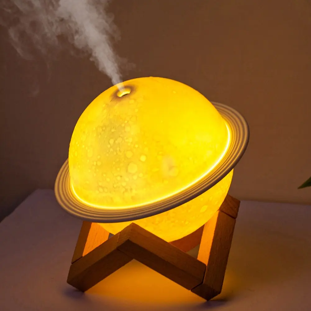 Di Vendita calda Della Decorazione 3D Stampa Luna Lampada Da Tavolino Della Batteria Nebbia Fredda Umidificatore