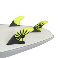 Ailerons de planche de surf en fibre de carbone, modèle Single Tab Fin Tri Set, structure nid d'abeille