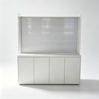 Vitrine à bijoux moderne blanche et argentée, compartiment de rangement verrouillable, taille personnalisée, pour l'affichage en magasin d'ornements en argent