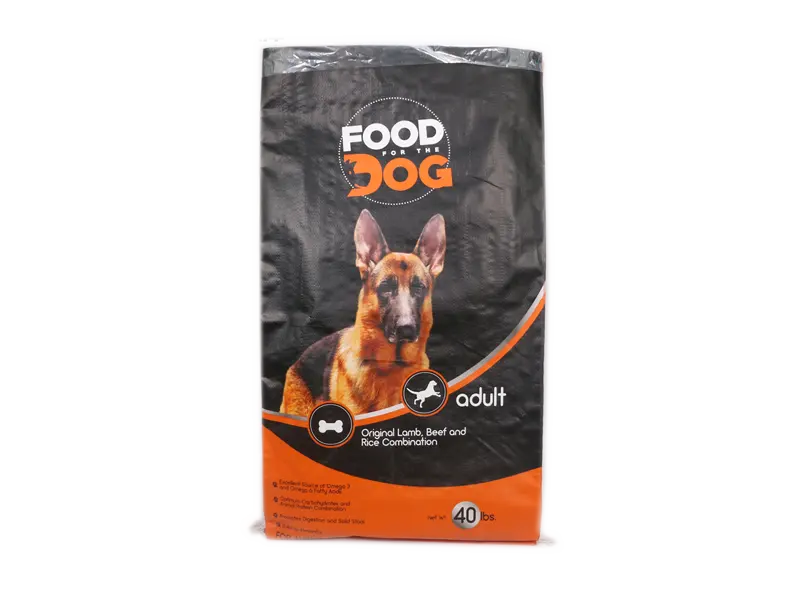 Özel 40lbs köpek maması ambalaj geri dönüşümlü özelleştirilmiş boyutu fabrika tedarikçisi 20kg mat Bopp lamine pet gıda PP dokuma çanta