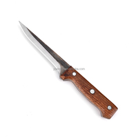 Couteau de chasse d'extérieur de bonne qualité, écologique, en acier inoxydable, avec manche en bois vintage, pour trancher et fileter la viande crue, 6/7/8 pouces