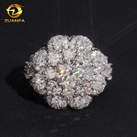 Vente en gros de bagues en argent sterling 925 avec moissanite, style halo, bijoux de mariage en vrac pour les bijouteries