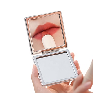 Espejo pequeño cuadrado de doble cara de cuero Pu, espejo de maquillaje delicado para mujer, Mini espejo de mano <span class=keywords><strong>plegable</strong></span> de bolsillo - Product Image 6