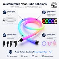 Tube néon LED flexible en silicone RGBW 24V 360 degrés avec télécommande et variateur d'intensité pour éclairage architectural et signalétique