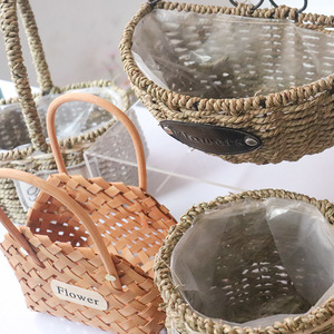 Cesta de flores rústica de bambú, material tejido para plantas, para flores secas o artificiales, artículo decorativo - Product Image 4