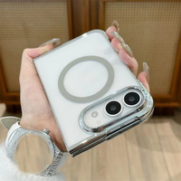 Étui de téléphone magnétique transparent électroplaqué pour iPhone DUO 18Ultra 18 Fold, charge sans fil, protection contre les chocs, coque transparente en PC