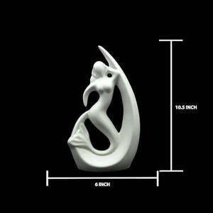 Abstract modern white ceramic sculpture inspired by <b>graceful</b> feminine form flowing curves artistic decor - Product Image 4