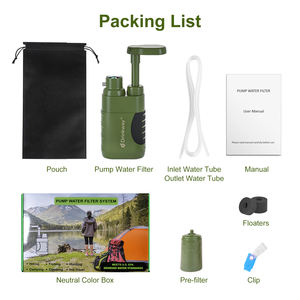 Purificador de agua de 4 etapas de 0,01 micras, filtro de agua de bomba manual para viajes de emergencia, purificador de agua de supervivencia para acampar - Product Image 6