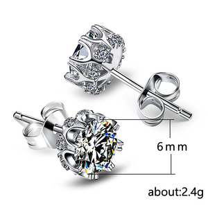 Orecchini a Perno Classici con Zirconi a Forma di Fiocco di Neve, Gioielli per Orecchie alla Moda - Product Image 3