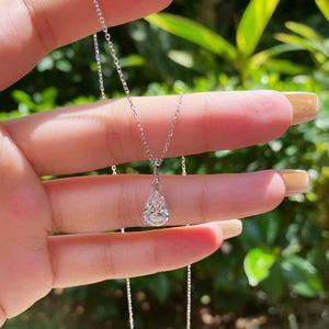 Dylam High Quality Elegant Wholesale Jewelry Women Accessories Chain Plata 925 Sterling <b>Silver</b> CZ Water Drop Pendant Necklace - Product Image 1