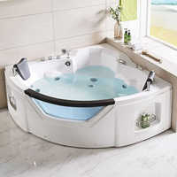 Baignoire Spa Jacuzzi d'Angle Moderne en Acrylique avec Ventilateur Triangulaire, Conception Personnalisée OEM/ODM, Tendance et Durable