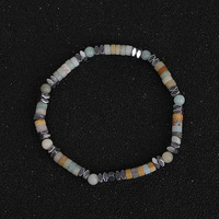 Bracelet en perles d'abacus turquoise blanc naturel, accessoire de mode perlé multicolore pour hommes et femmes, cadeau simple et polyvalent