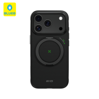 Étui magnétique transparent en fibre d'aramide BLUEO avec support rotatif à 360° pour 17 Pro Max