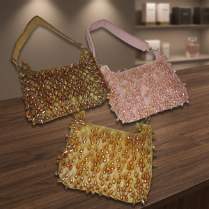 Pochette de soirée élégante en perles et strass scintillants avec bandoulière pour les fêtes - Product Image 3