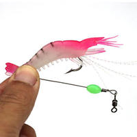 Vente en gros d'appâts souples artificiels lumineux pour crevettes avec hameçons émerillons Anzois Para Pesca Sabiki Rigs Matériel de pêche Appâts en silicone
