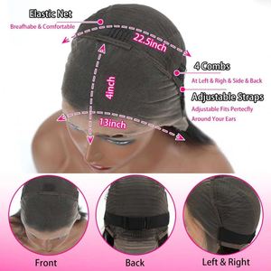 Perruques longues bob transparentes HD 13x4 pour femmes, lisses, densité 180%, 12 pouces, pré-épilées, cheveux vierges Remy, sans colle - Product Image 5