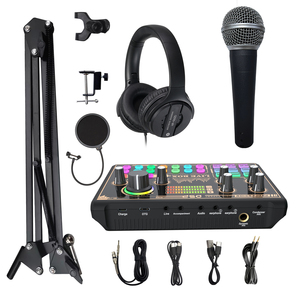 Kit Complet d'Enregistrement <span class=keywords><strong>de</strong></span> Podcast V9 pour Bureau, Carte Son <span class=keywords><strong>de</strong></span> Diffusion en Direct avec Multiples Effets Sonores et <span class=keywords><strong>Changeur</strong></span> <span class=keywords><strong>de</strong></span> <span class=keywords><strong>Voix</strong></span> - Product Image 1