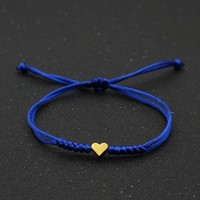 Vente chaude Simple CCB Coeur Pendentif Couple Bracelet Tissé À La Main Réglable Corde Rouge Bracelet pour Cadeaux Date Porter