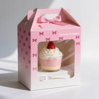 Boîte à gâteaux avec logo en gros Papier de qualité alimentaire pour gâteaux, bonbons Boîte rose Boîtes à cupcakes personnalisées