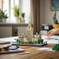 Wange 4227, Maqueta de la Torre del Estado de Rusia, Universidad de Moscú, Bloques de Construcción de Plástico ABS, Juguete de Ensamblaje, Escala 1:48