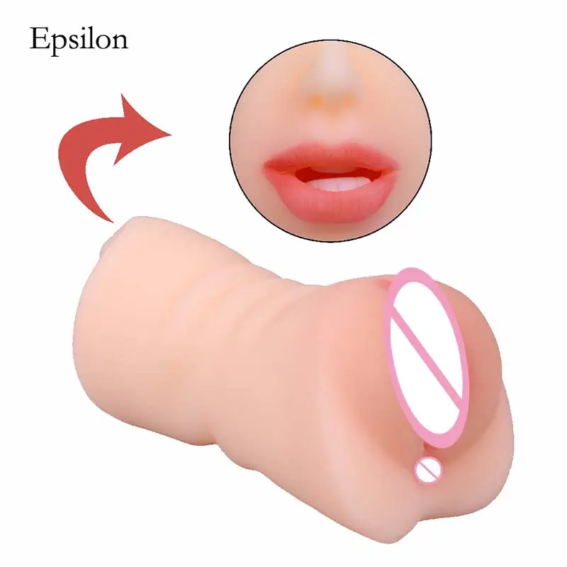 Epsilon Mouth And Vagina Ass True Touch Male Masturbation Cup Sex Toy For Men