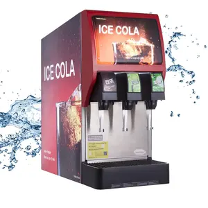 Máquina de gelo esfriadora comercial de 3 cabeças, dispensador de bebidas com máquina de refrigerante