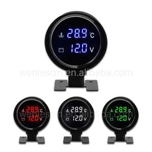 Wenle 2 в 1 ЖК-дисплей, Автомобильная модификация, автомобильная электроника, 12 В, синий свет, температура воды, вольтметр с датчиком температуры - Product Image 6