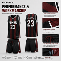 Conjunto de Uniforme de Baloncesto Personalizado con Rayas, Jersey y Pantalones Cortos de Secado Rápido, Nombre y Número Personalizados para Clubes, Escuelas, Equipos Juveniles y Adultos