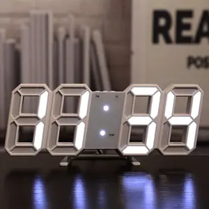 Drop Shipping Led 3d Technology orologio da parete muto elettronico digitale luminoso 3d Led Clock