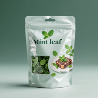 Sac à fenêtre transparent imprimé personnalisé assaisonnement alimentaire emballage au romarin finition brillante pochette debout réutilisable à fermeture éclair sacs en mylar