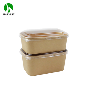 24oz hình chữ nhật Takeaway giấy Poke Bát dùng một lần phục vụ salad mì Kraft container thực phẩm - Product Image 6