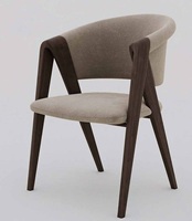 Siège de villa en cuir robuste chaises de salle à manger en bois courbé de luxe moderne maison salon chaise de salle à manger en bois massif en cuir