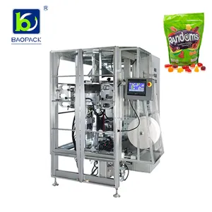 Machine à emballer automatique de sachet de sac de fermeture éclair de bonbons gommeux de puces de noix avec le peseur multi de têtes