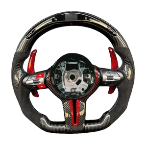Volante de Coche Personalizado de Fibra de Carbono y Gamuza con LED para <span class=keywords><strong>BMW</strong></span> M3 F80 F82 E90 E91 E92 F15 F16 F10 F30 F20, Accesorios Automotrices - Product Image 1