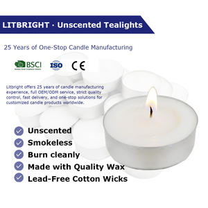 OEM Preço Baixo Pacote com 50 Velas de Chá Brancas Sem Fragrância de Parafina de 4 Horas para Casamento Natal Oração Shabbat - Product Image 2