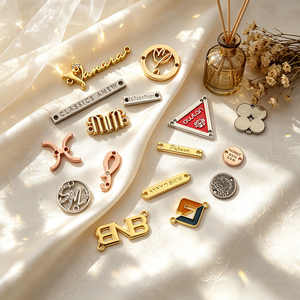 Custom Metal <b>Name</b> Plate Zinc Alloy Polished for Swimwear & Dress Low MOQ Factory for Luggage Bulk Order for Jacket - Product Image 1