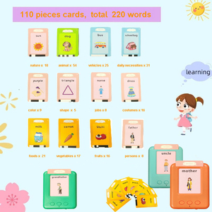 Envío más rápido, tarjetas Flash de palabras a la vista en inglés, máquina de aprendizaje para niños, dispositivo de tarjetas cognitivas Flash parlantes, aprendizaje <span class=keywords><strong>italiano</strong></span> - Product Image 4