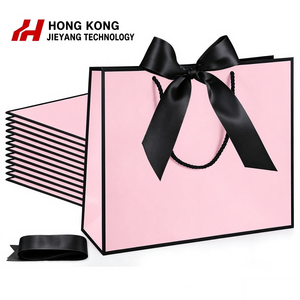 Bolsas de papel de lujo para compras, bolsas de regalo reciclables con cinta, bolsas de papel con logo personalizado, bolsas de compras con asa. - Product Image 1