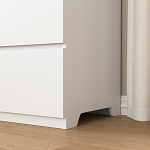 Cassettiera Moderna Bianca Opaca in Legno a 9 Cassetti Senza Maniglie per Camera da Letto, Soggiorno e Corridoio - Product Image 3