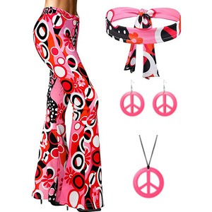 Señoras 60s 70s Retro Hippy Hippie Groovy Go Girl <span class=keywords><strong>Disco</strong></span> Dancing <span class=keywords><strong>Queen</strong></span> Costume Ecoparty - Product Image 1