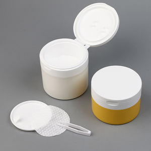 กระปุกใส่แผ่นสำลีทำความสะอาดผิวแบบกลม ผลิตจากพลาสติก PP ขนาด 200 กรัม 300 กรัม ออกแบบได้ตามต้องการ พร้อมที่คีบ - Product Image 2