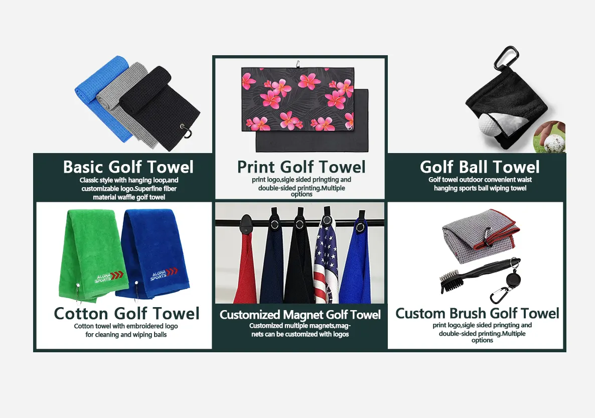 Aimant de serviettes de golf magnétique en microfibre de forme différente personnalisé de haute qualité pour le golf