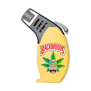 Nouveau briquet torche incliné de camping rechargeable à flamme unique puissant, résistant au vent, en plastique, avec logo personnalisé, au gaz butane, en stock - Product Image 2