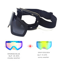 OEM Logo personnalisé de haute qualité Lunettes de ski pour adultes anti-buée Snowboard avec cadre en plastique