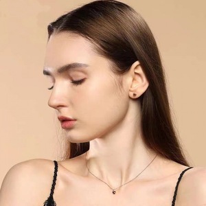 Cute AU750 Ladies Kids Small <strong>FIne</strong> <strong>Stud</strong> <strong>Earrings</strong> Girls Heart Shaped Gold <strong>Earrings</strong> 18k Real - Product Image 4