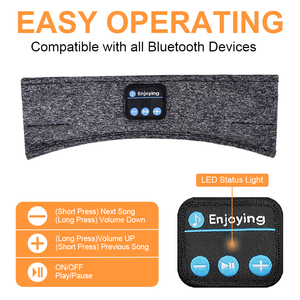 Siêu Mỏng <span class=keywords><strong>Bluetooth</strong></span> Tai Nghe Không Dây Stereo Loa Âm Nhạc Mặt Nạ Cho Giấc Ngủ Thể Thao Chạy Headband Sức Khỏe Mắt Nguồn Cung Cấp - Product Image 5